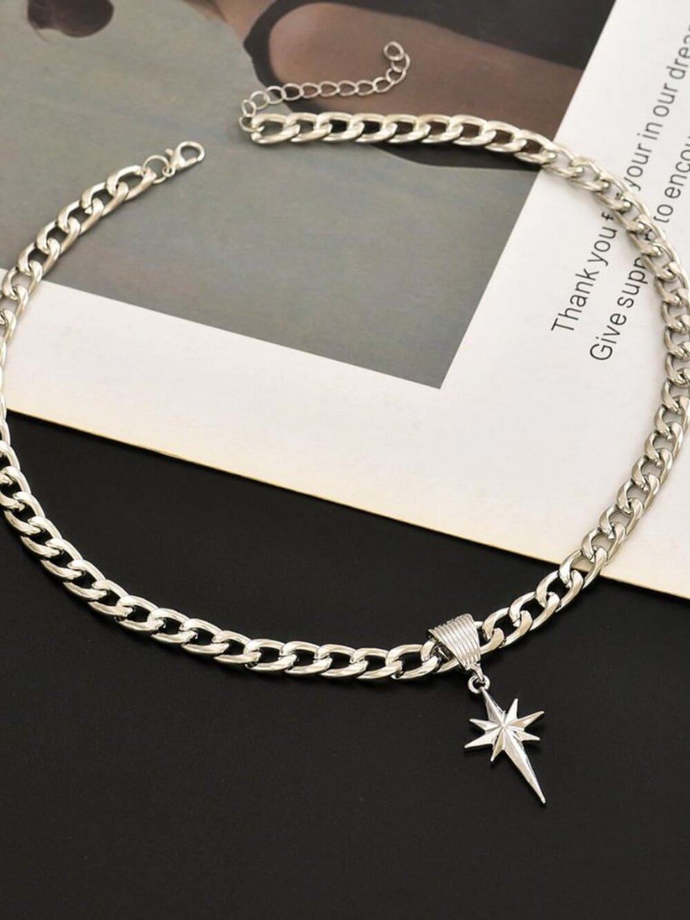 Chunky Gold Necklace for Women Trendy Big Statement Necklace Large Thick Cuban L - Picture 7 of 7
